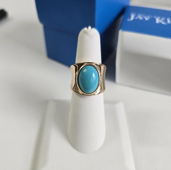 Rare Sterling Silver 925 TURQUOISE EGG RING - Picture 6 of 8